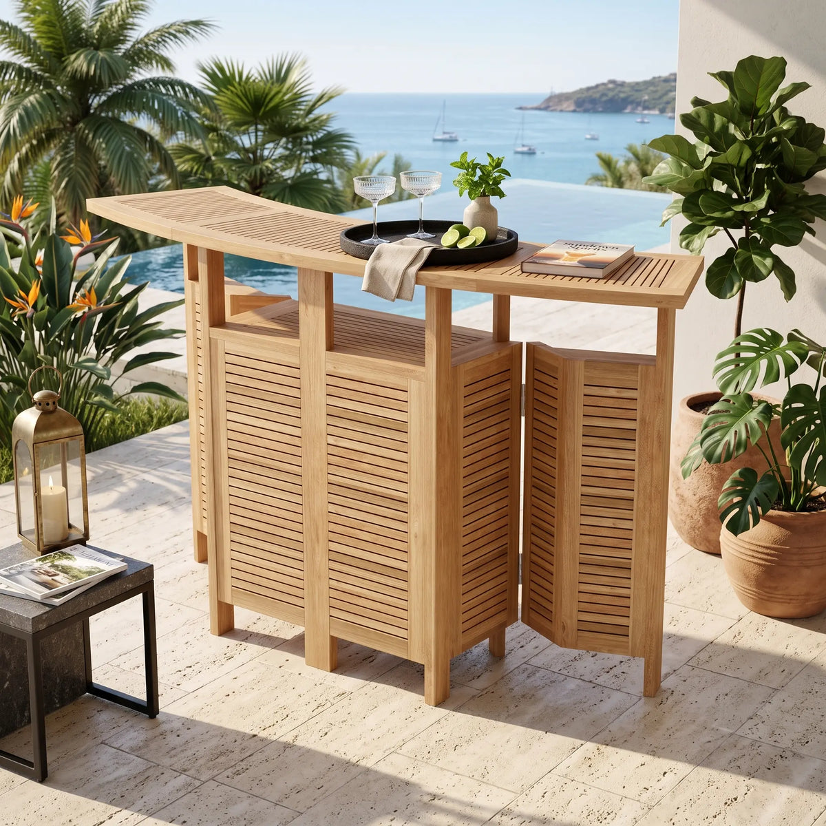 Anderson Teak Altavista Folding Bar Table