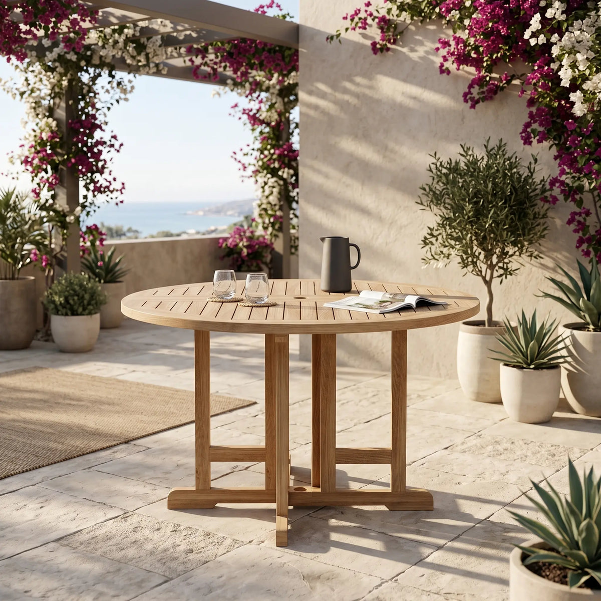 Anderson Teak Butterfly 47" Round Folding Table