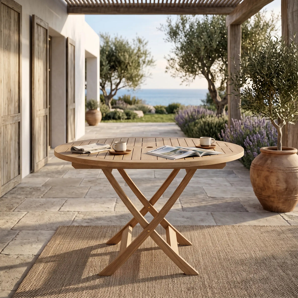 Anderson Teak Bahama 47" Round Folding Table