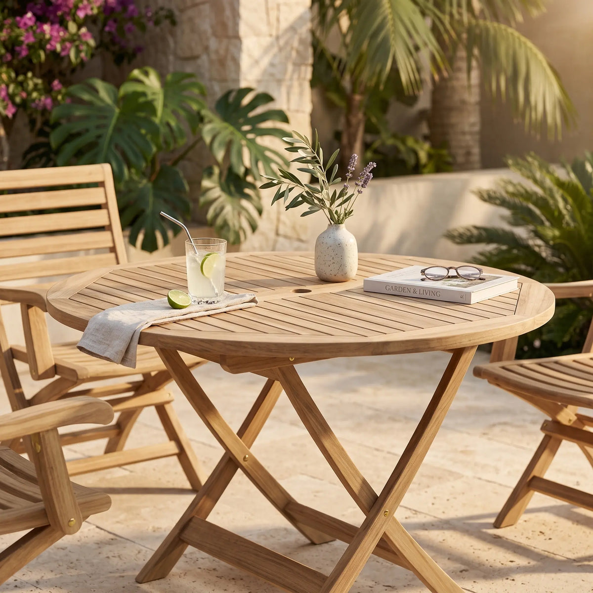 Anderson Teak Bahama 47" Round Folding Table