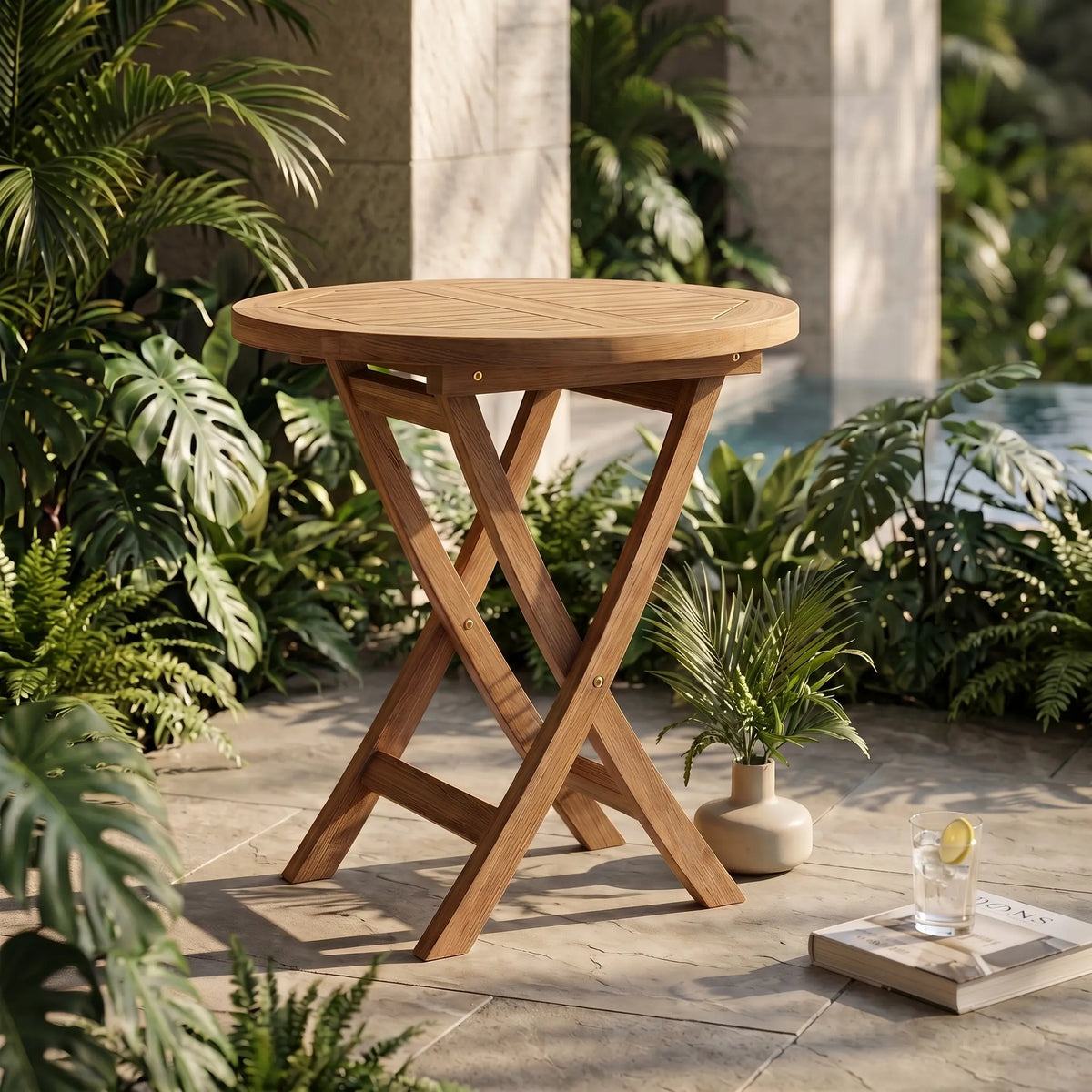 Anderson Teak Bahama 27" Round Bistro Folding Table