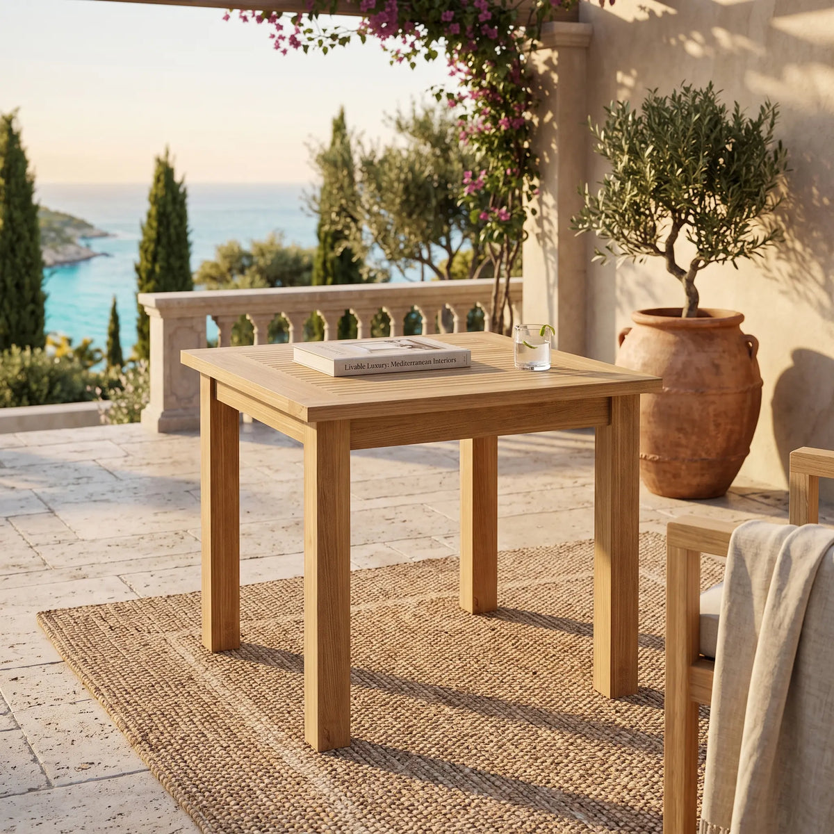 Anderson Teak Bahama 35" Square Table Small Slats
