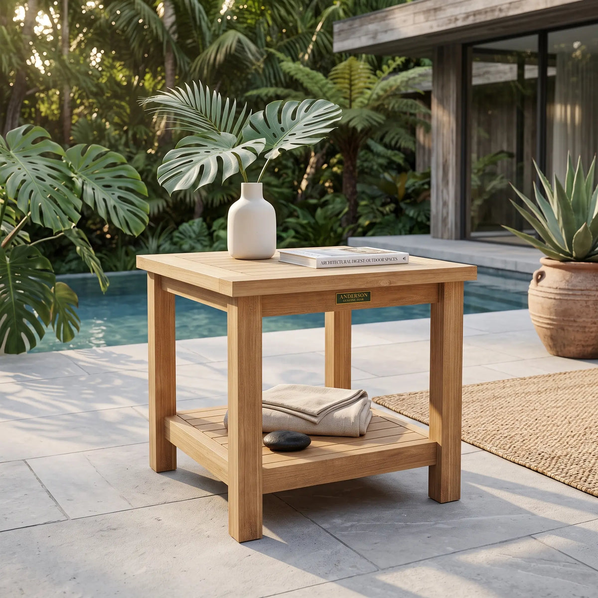 Anderson Teak 22" Square 2-Tier Side Table