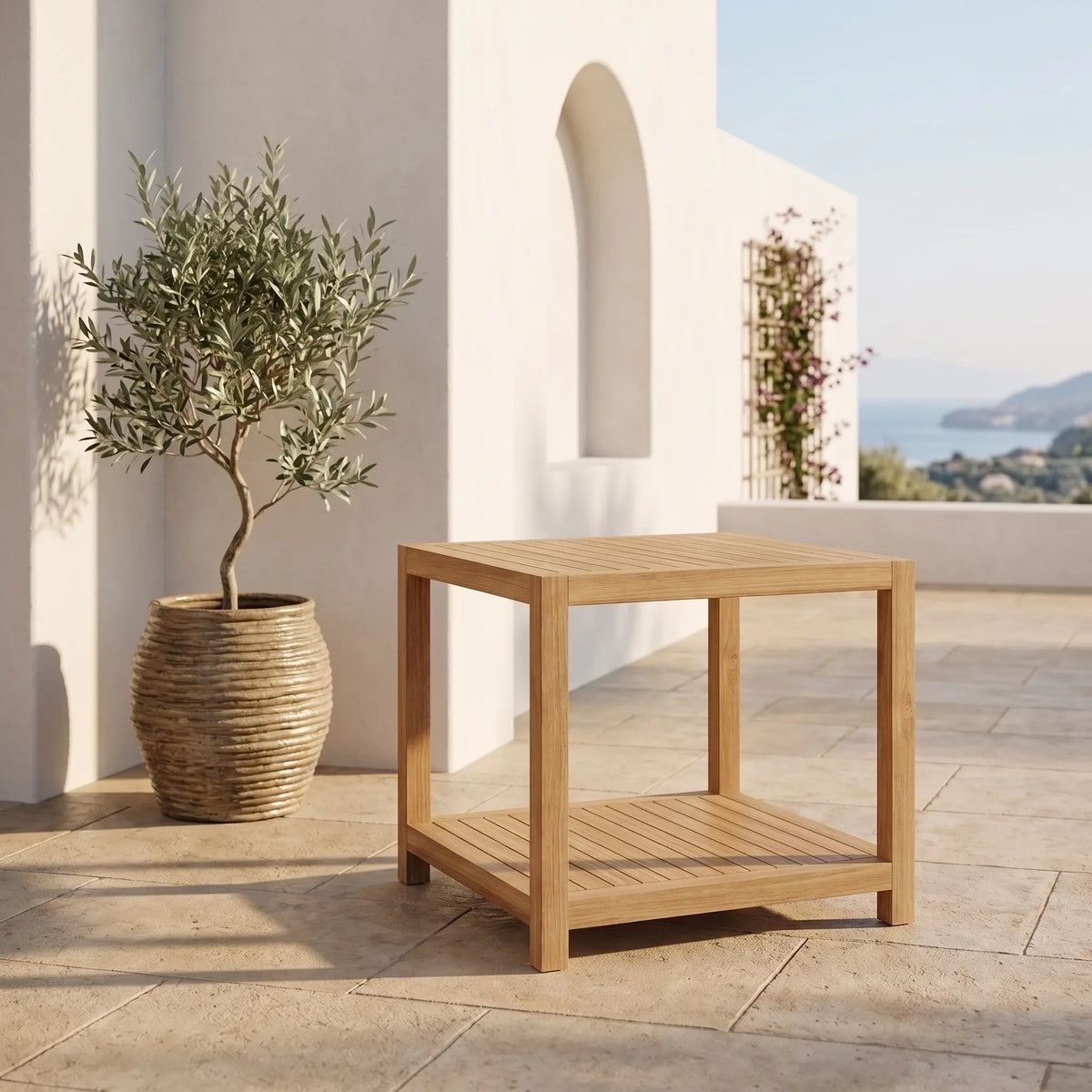 Anderson Teak Glenmore 22" Side Table w/ 1-Tier