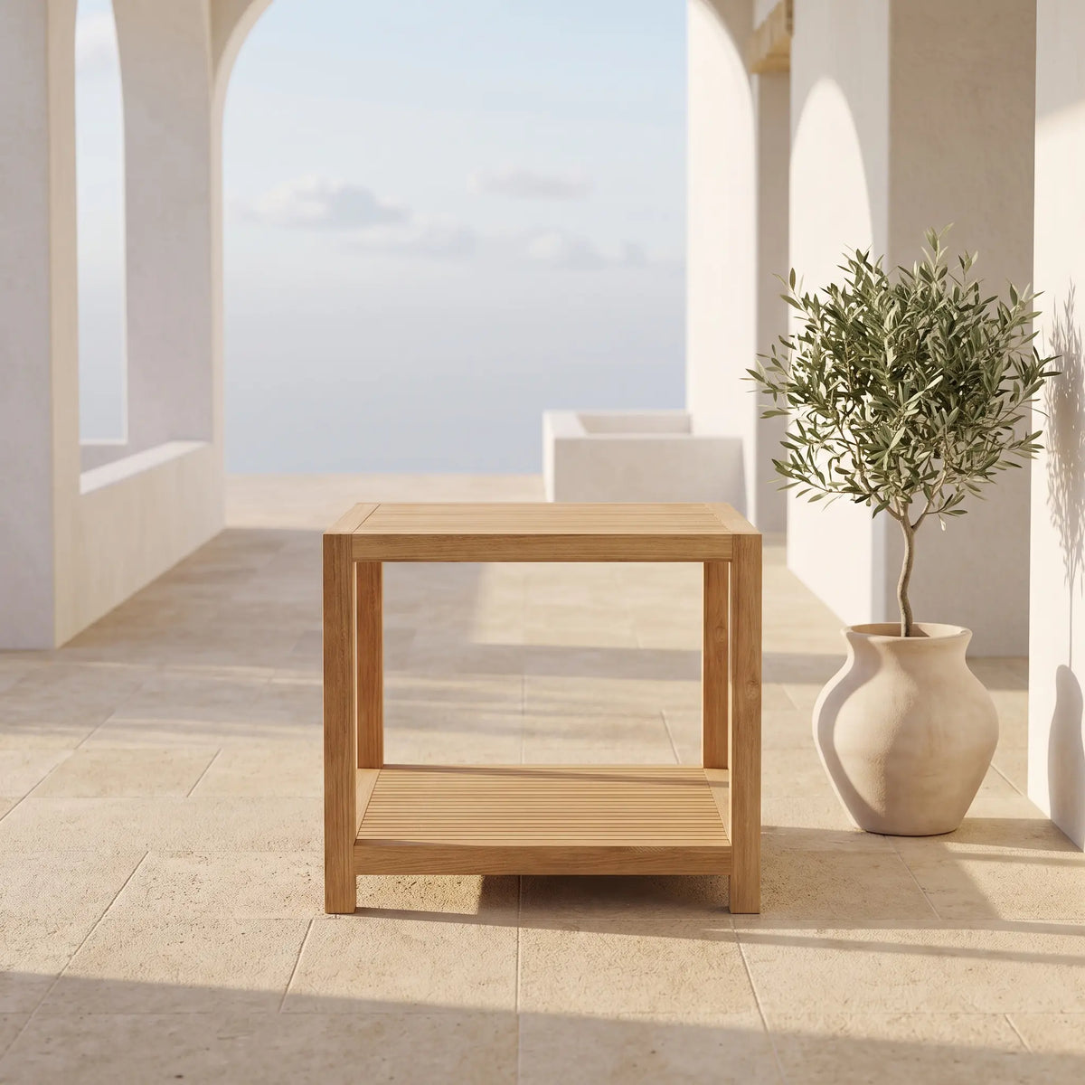 Anderson Teak Glenmore 22" Side Table w/ 1-Tier