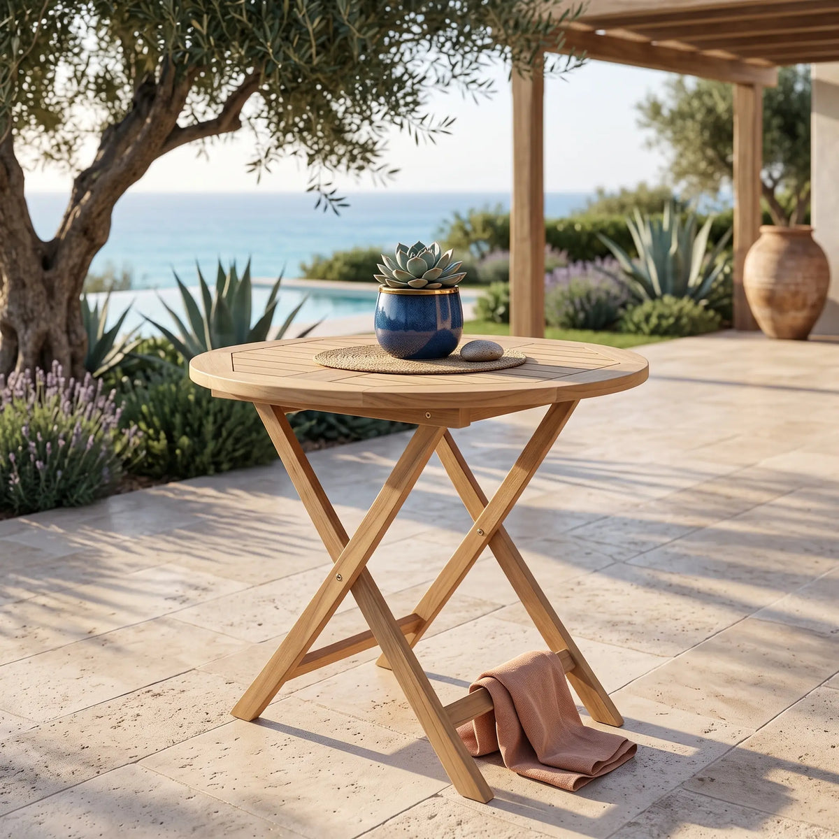 Anderson Teak Bahama 35" Round Bistro Folding Table