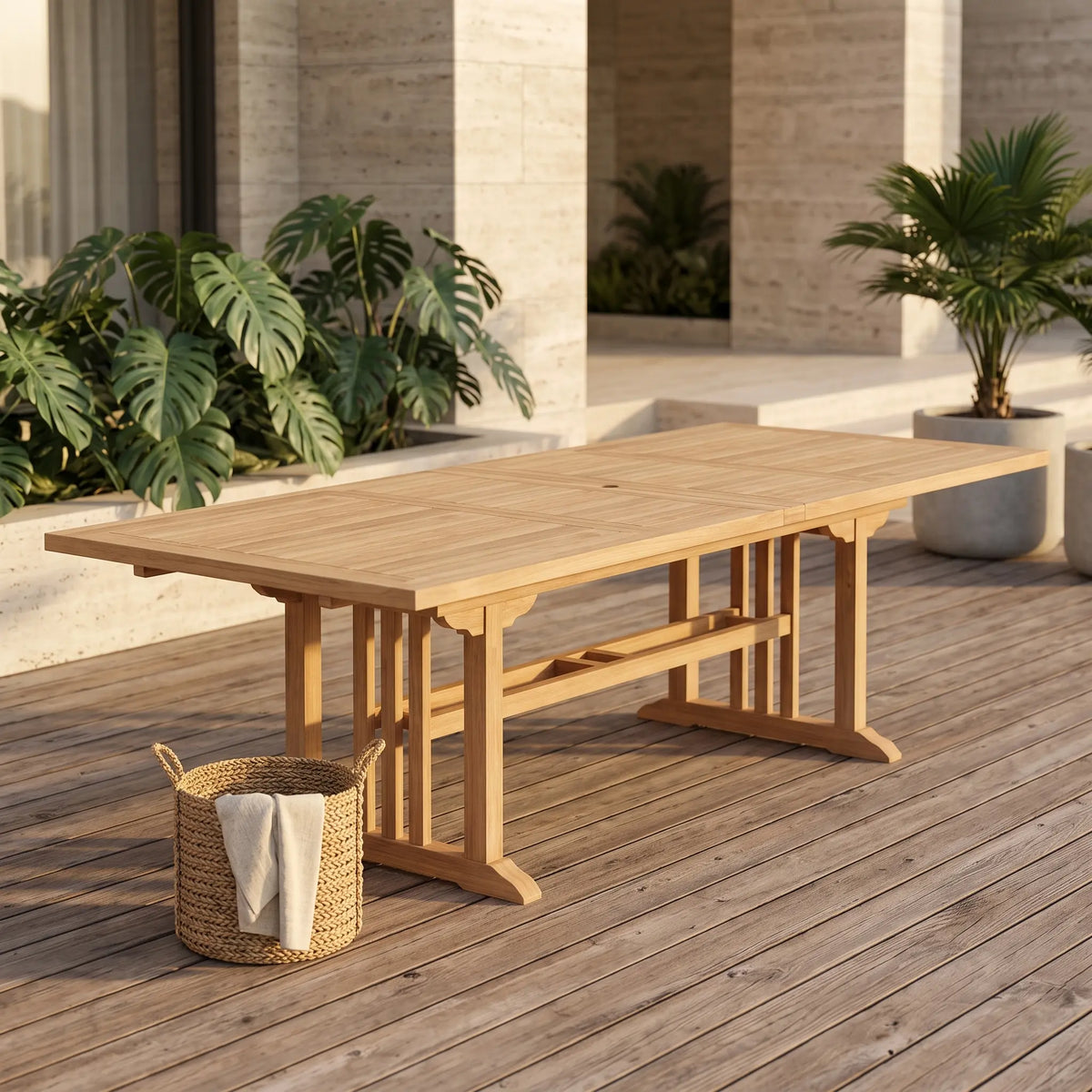 Anderson Teak Sahara 126" Rectangular Double Ext. Table