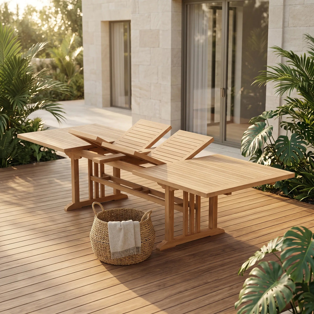 Anderson Teak Sahara 126" Rectangular Double Ext. Table