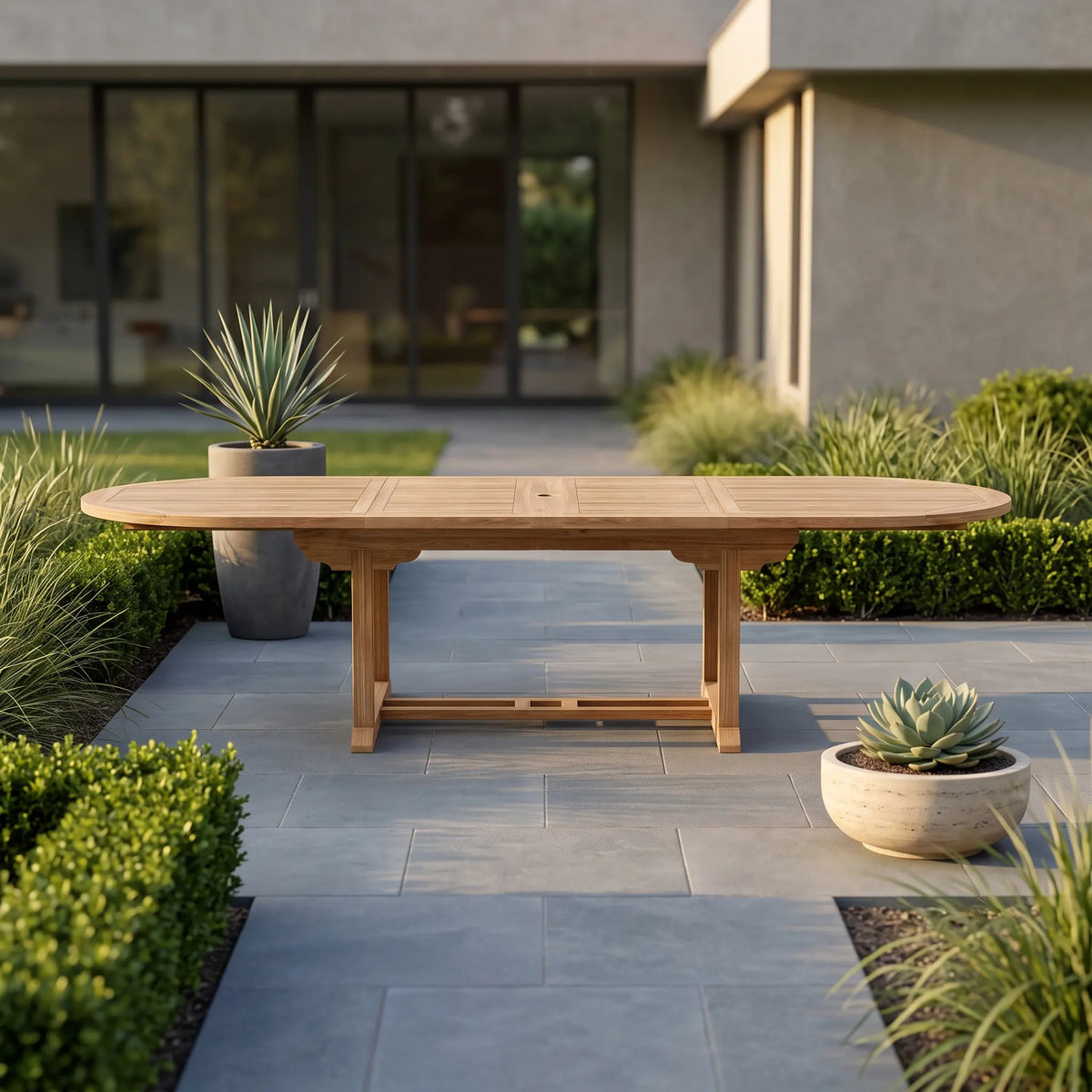Anderson Teak Bahama 117" Oval Extension Table w/ Double Extensions