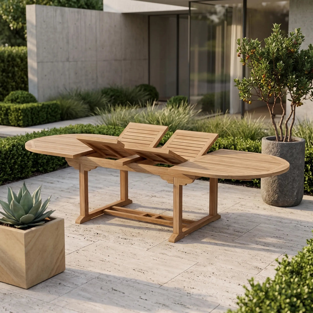 Anderson Teak Bahama 117" Oval Extension Table w/ Double Extensions
