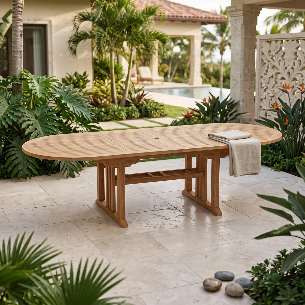Anderson Teak Sahara 106" Oval Double Ext. Table