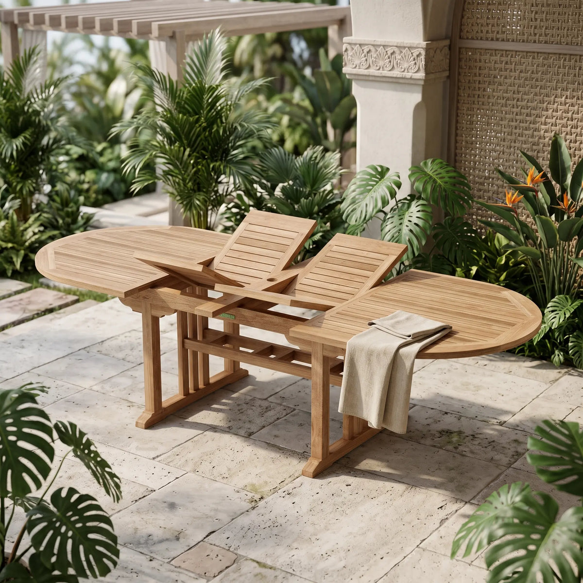 Anderson Teak Sahara 106" Oval Double Ext. Table