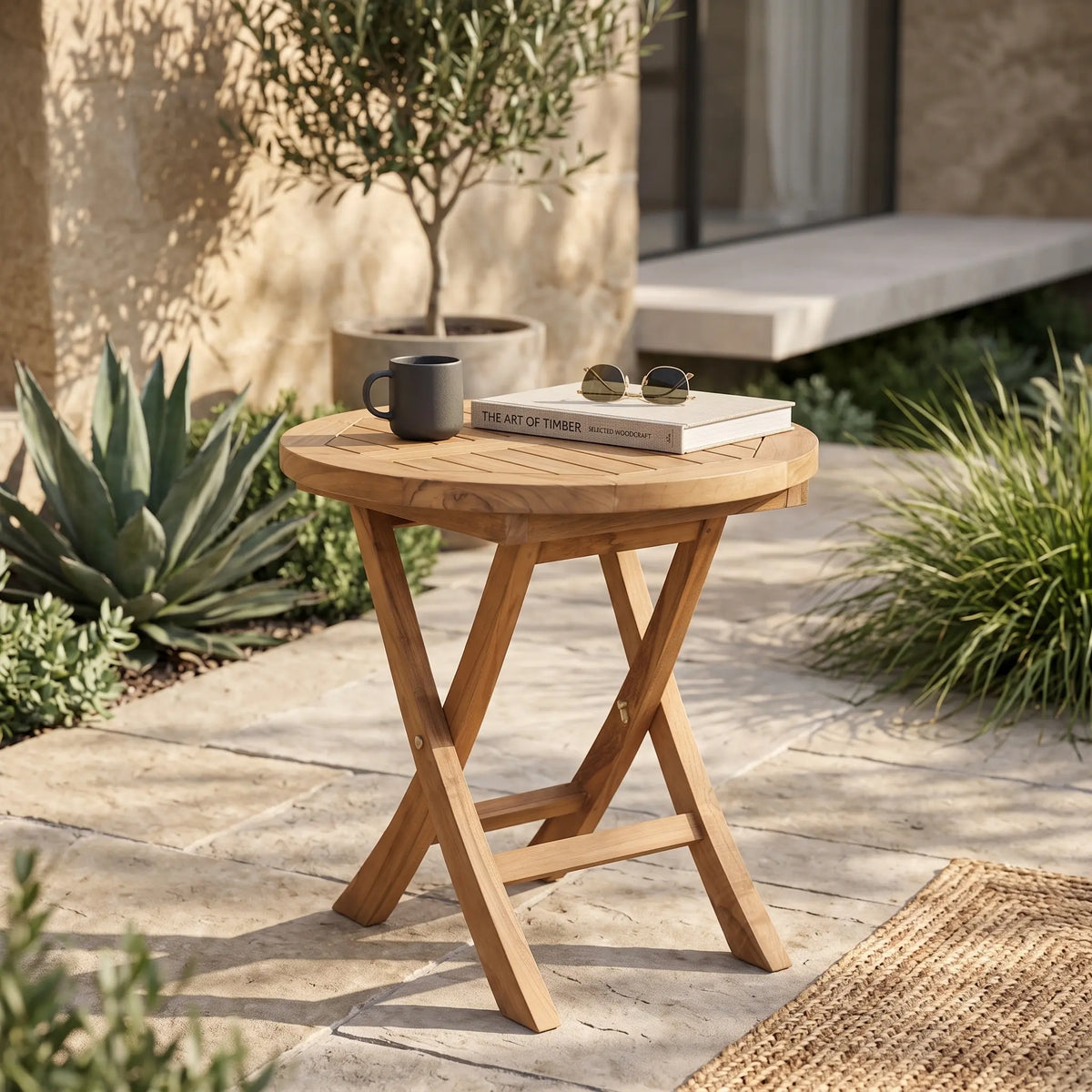 Anderson Teak Montage 20" Round Folding Table
