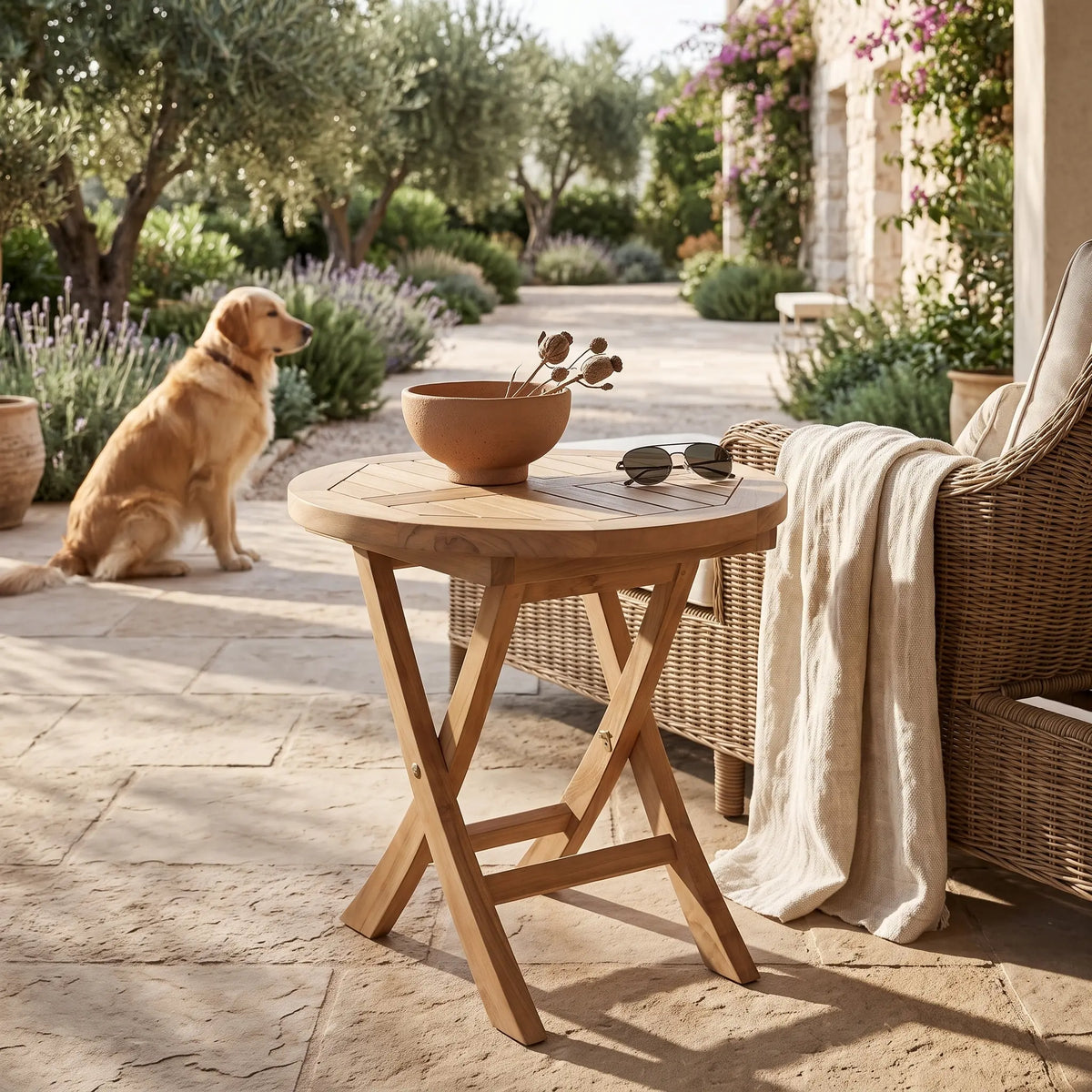 Anderson Teak Montage 20" Round Folding Table