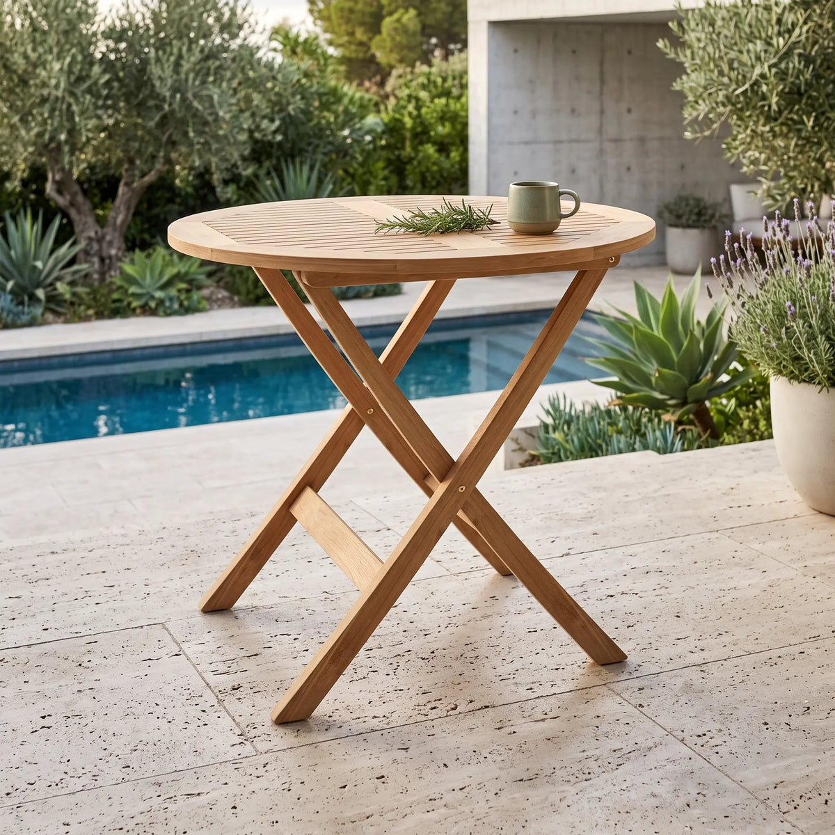 Anderson Teak Chester 32" Round Folding Picnic Table