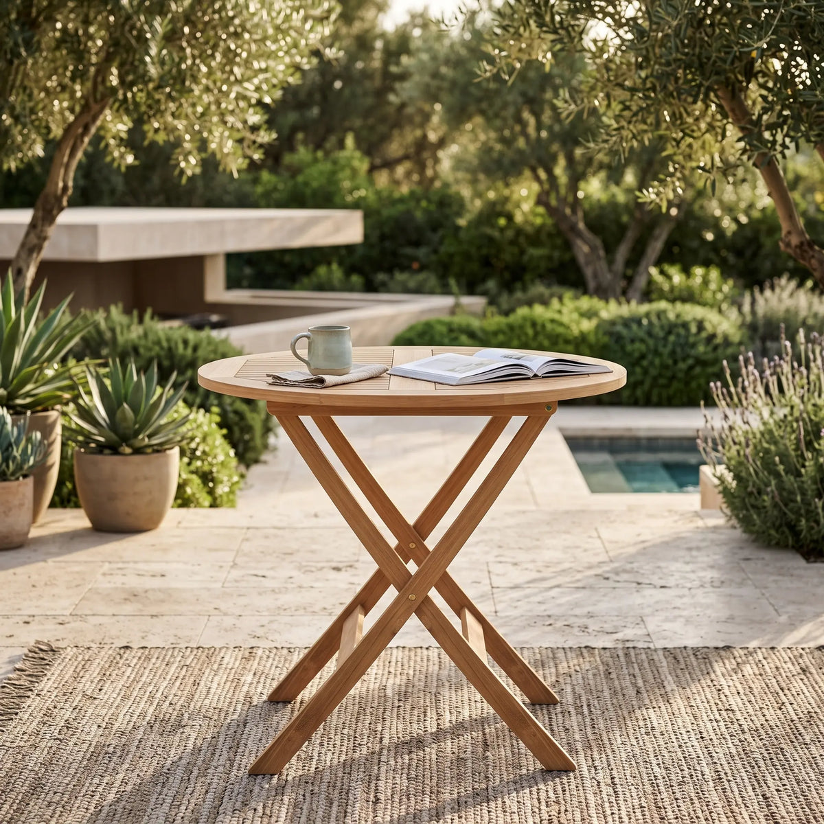 Anderson Teak Chester 32" Round Folding Picnic Table