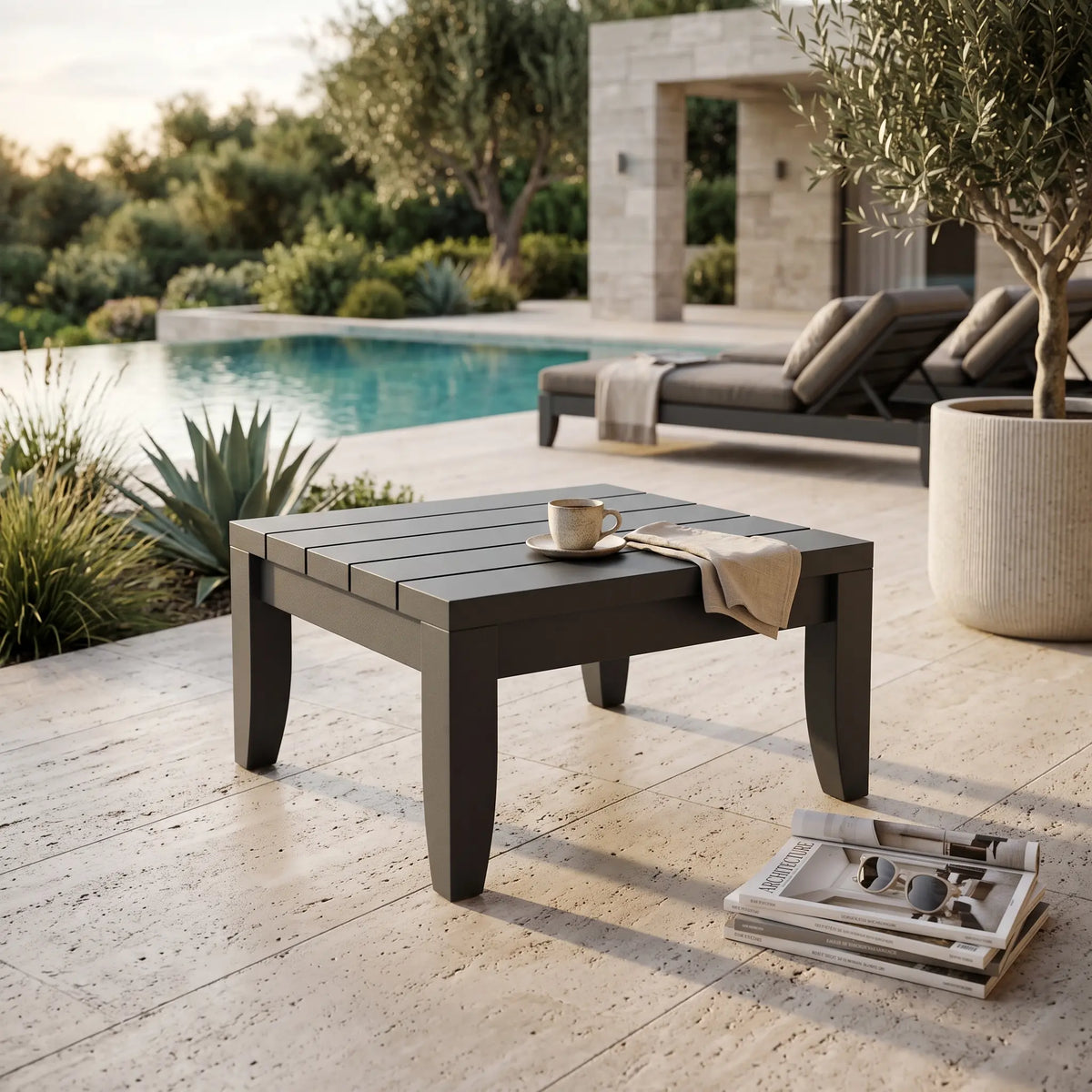 Anderson Teak Coronado Aluminum Side Table