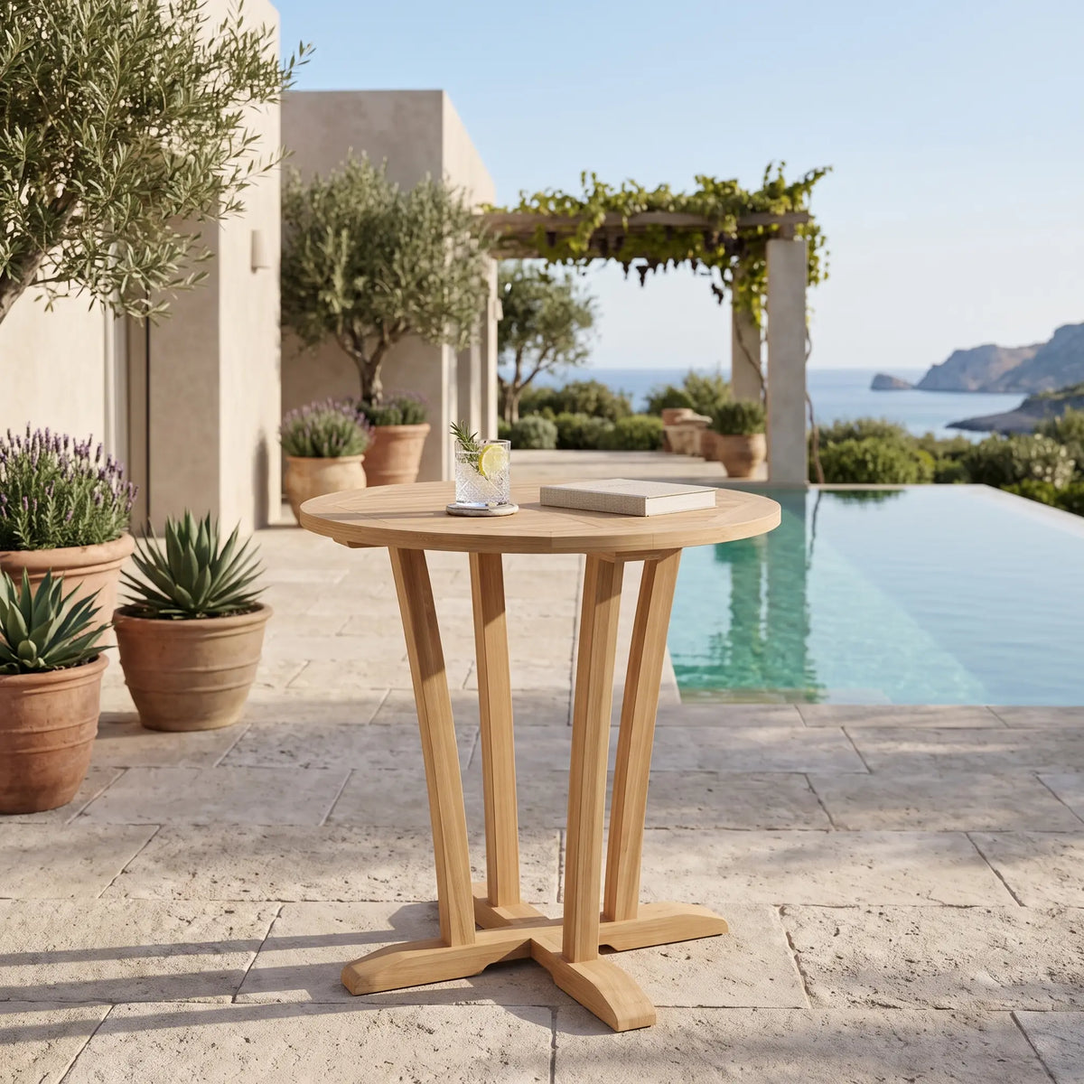 Anderson Teak Descanso 35" Round Bar Table