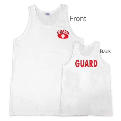 Kemp USA GUARD White Tank Top, Printed Front & Back