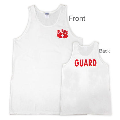 Kemp USA GUARD White Tank Top, Printed Front & Back, Kemp USA