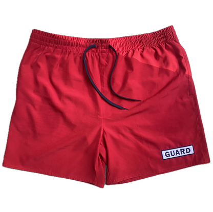 Kemp USA Lifeguard Shorts with Embroidered GUARD Logo, Red, Kemp USA