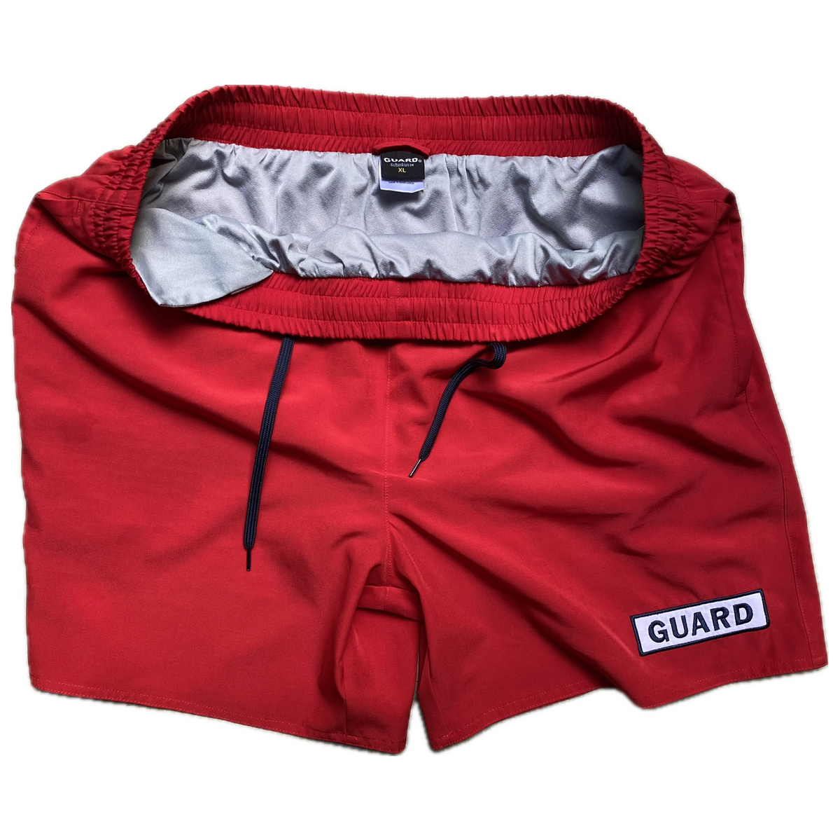 Kemp USA Lifeguard Shorts with Embroidered GUARD Logo, Red, Kemp USA