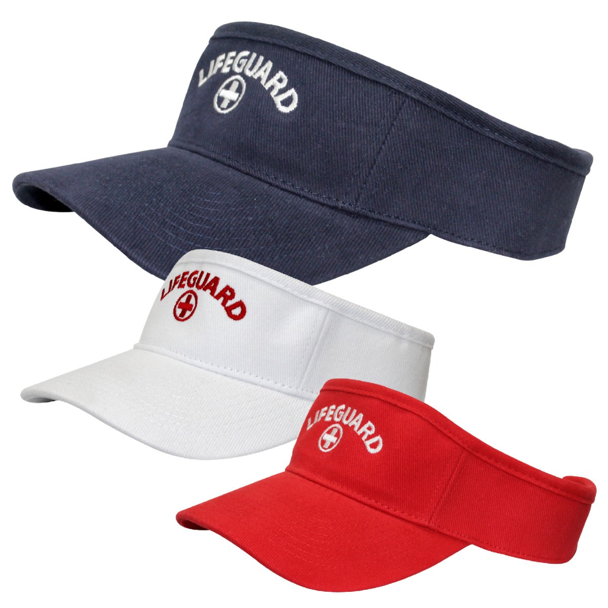 Kemp USA Lifeguard Visor, White Embroidered Logo