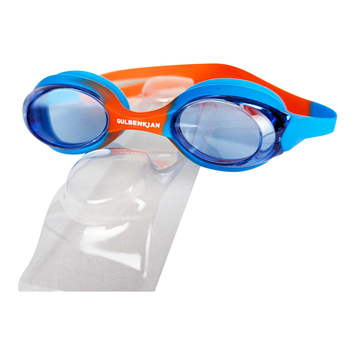 Kemp USA Swim Goggles, Orange & Royal Blue