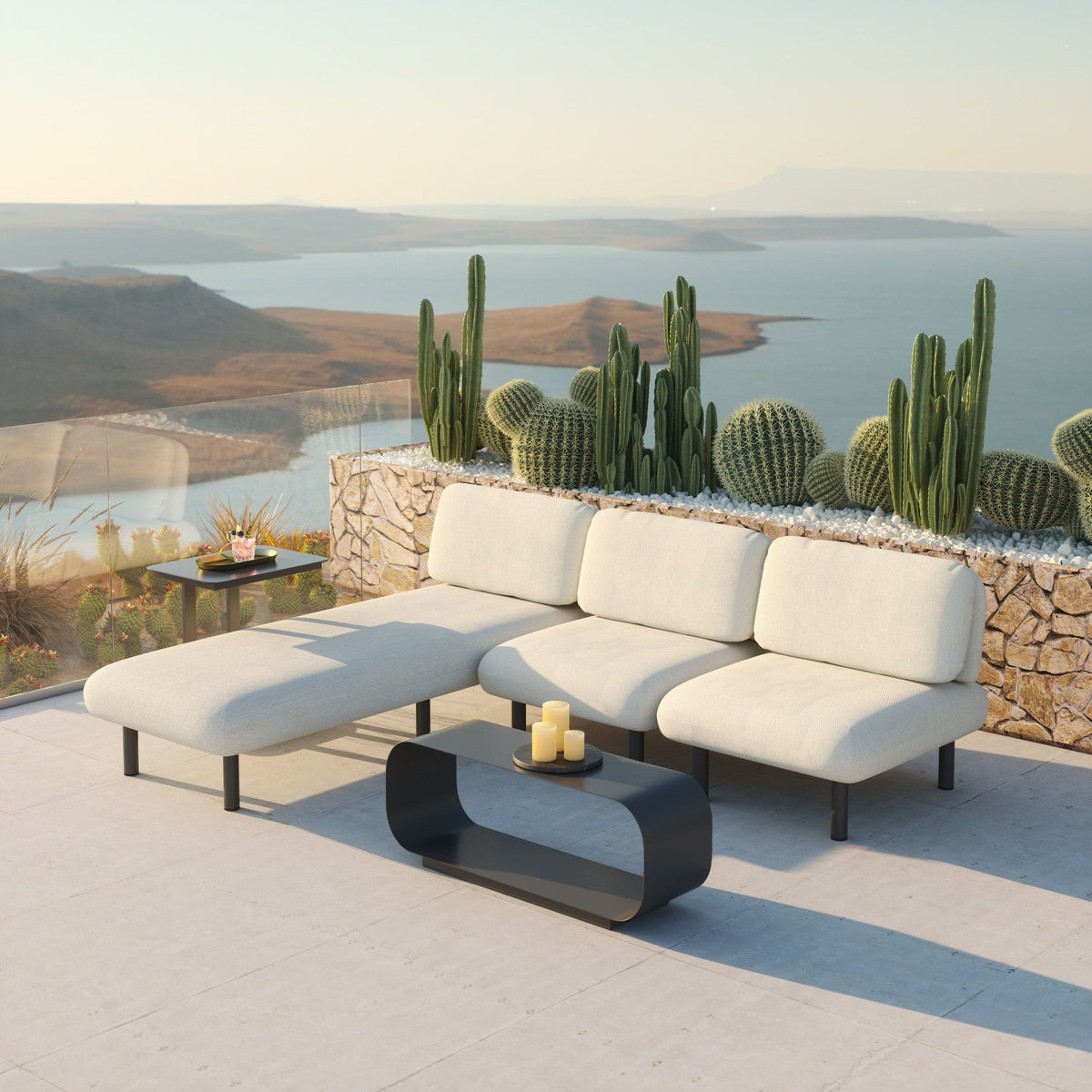Aperto Outdoor Patio Accent Chair, Beige