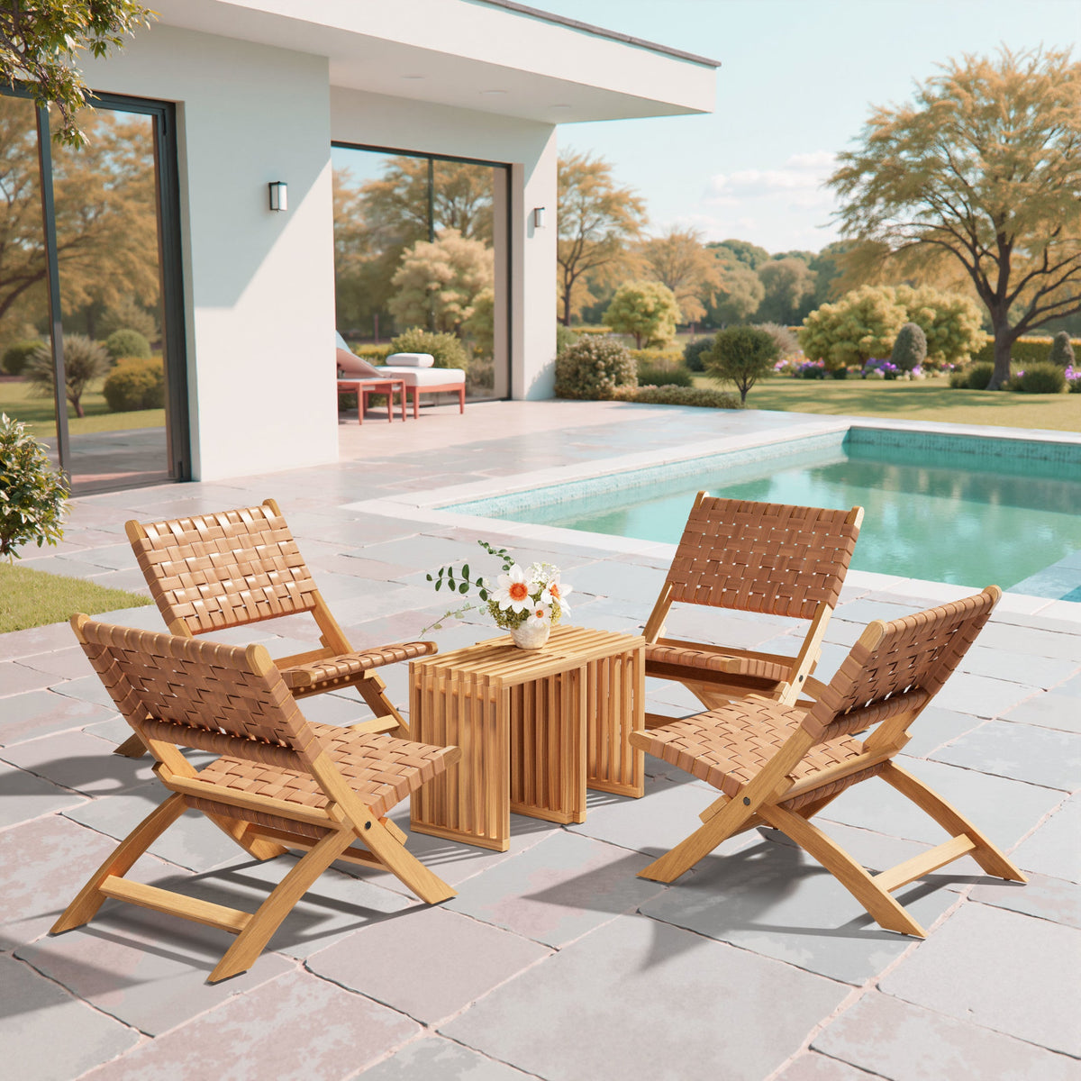 Sunflare Outdoor Patio Lounge Chair, Brown