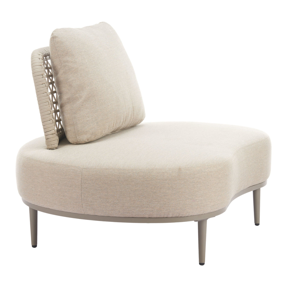 Ruhe Outdoor Patio Accent Chair, Beige