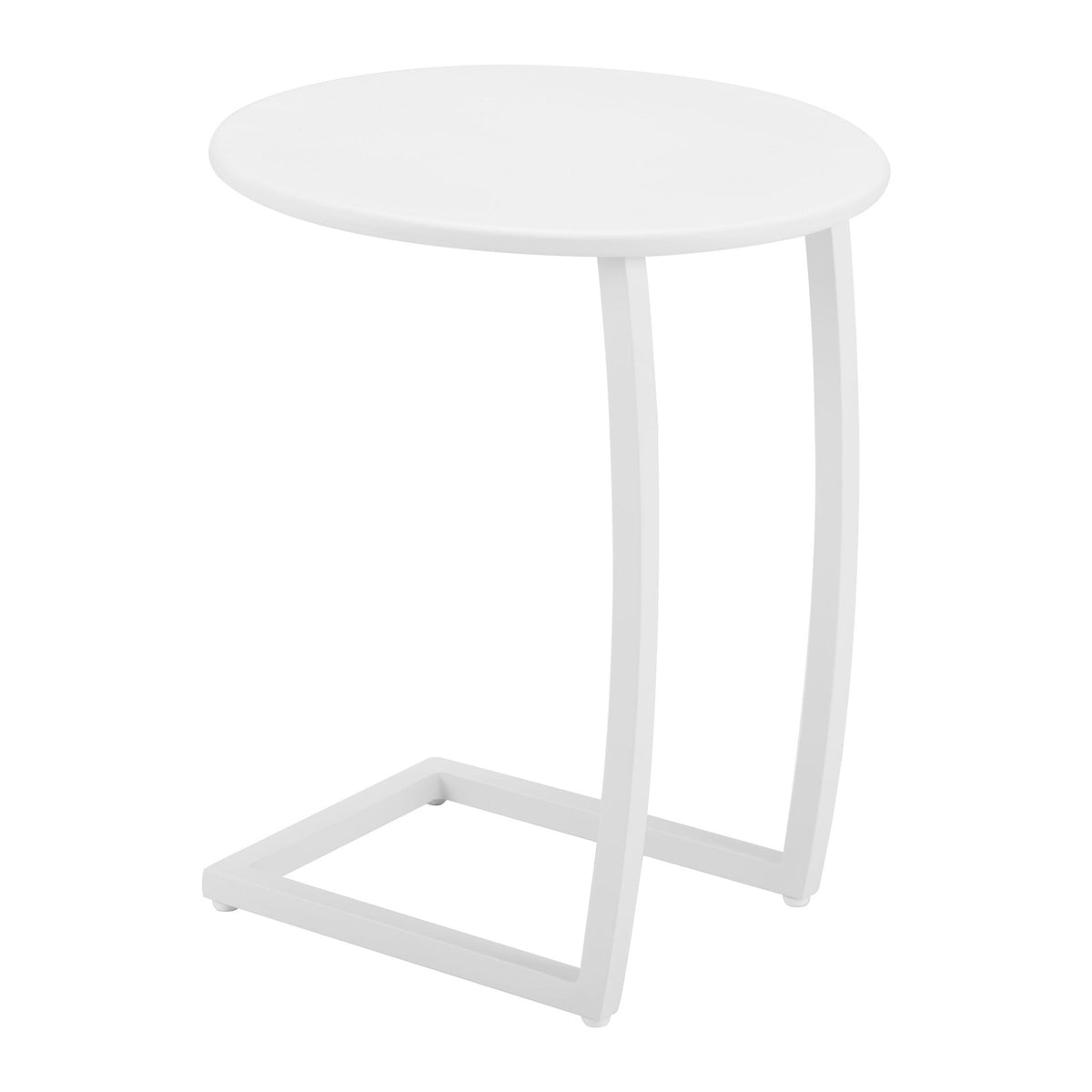 Noga Outdoor Patio End Table, White