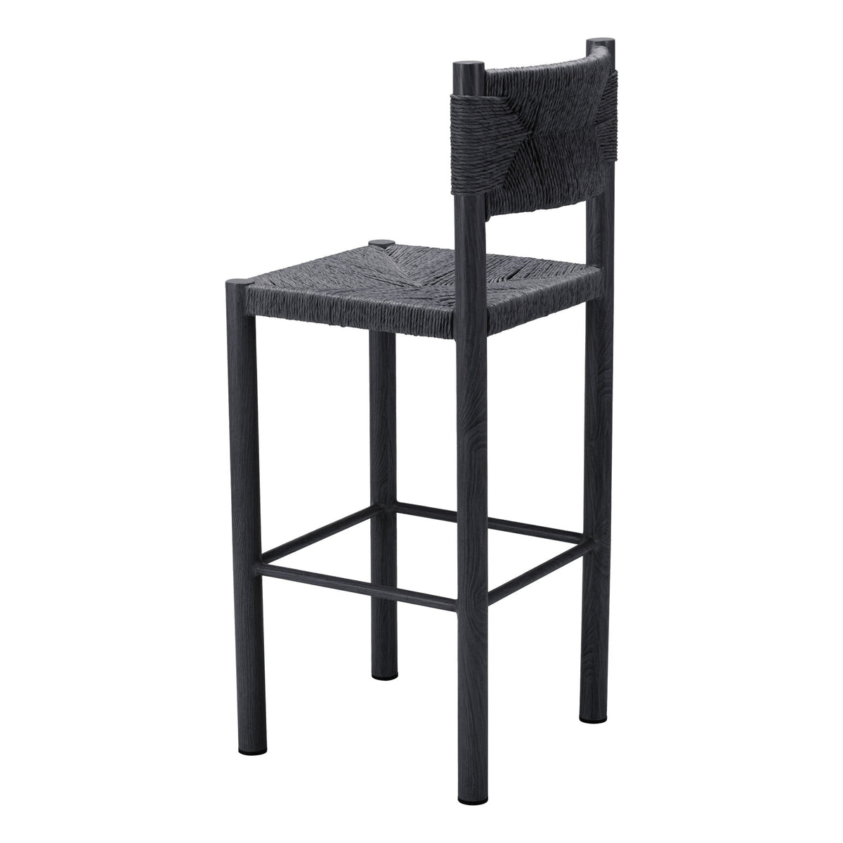 Iska Outdoor Patio Barstool, Set of 2, Black