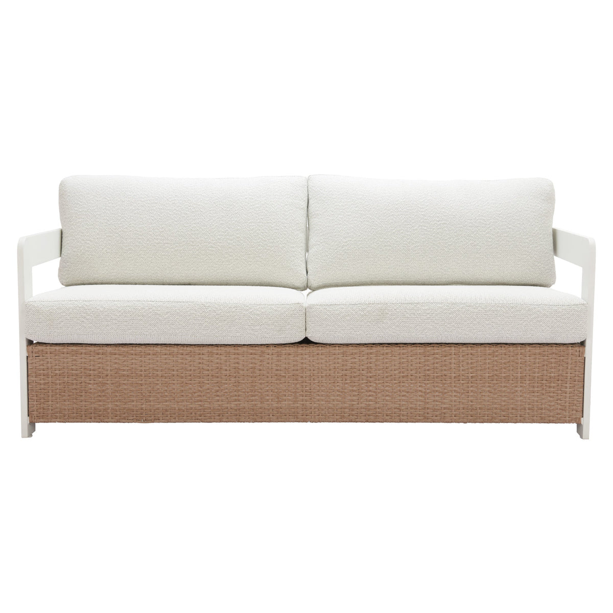 Gelo Outdoor Patio Sofa, White & Brown