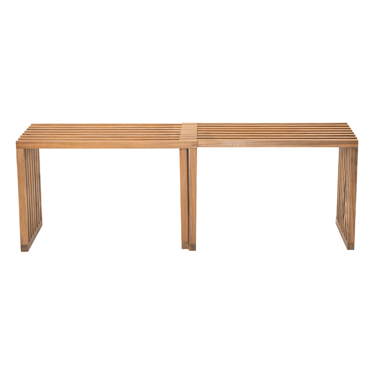 Riviera Outdoor Patio Extendable Bench, Set of 2, Natural