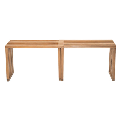 Riviera Outdoor Patio Extendable Bench, Set of 2, Natural