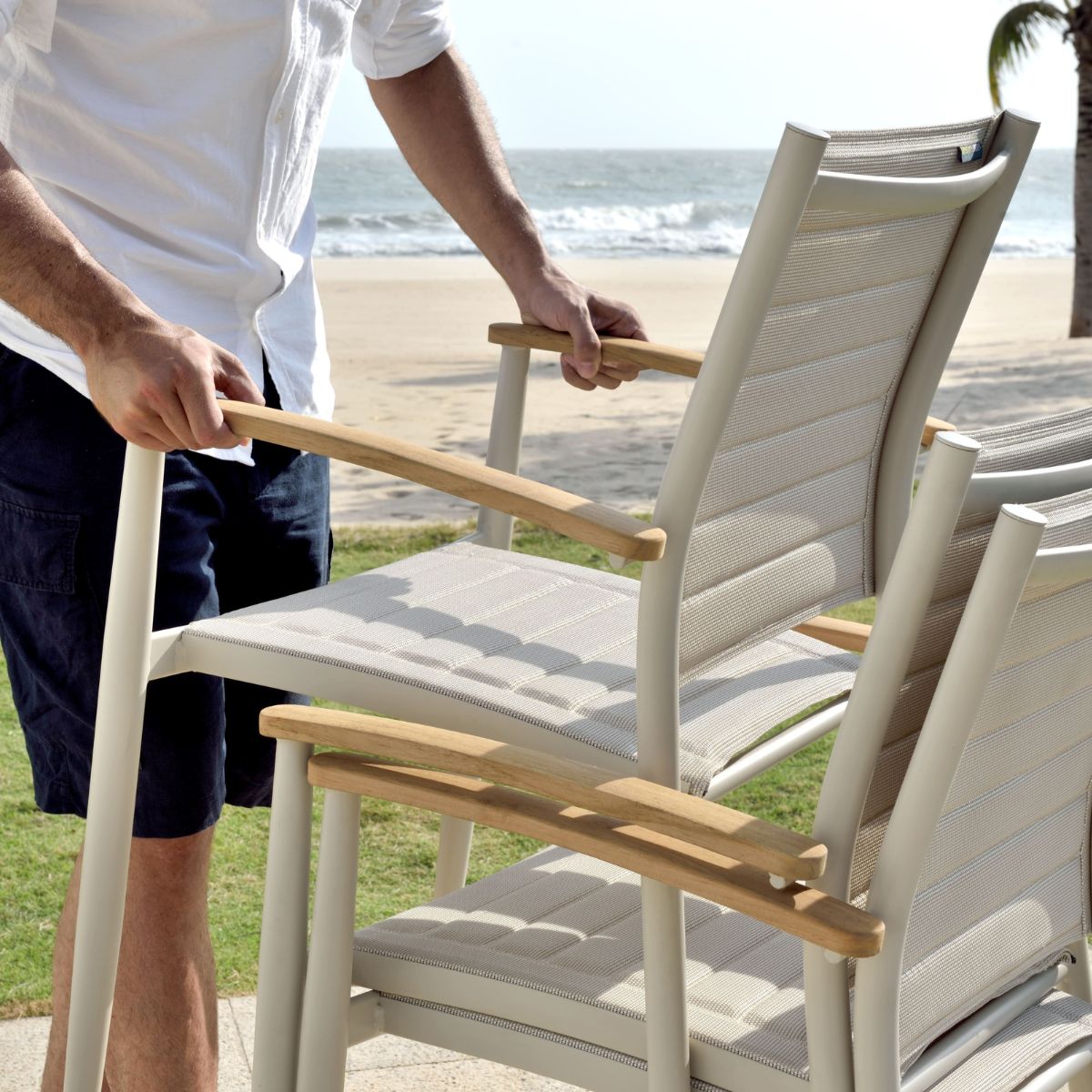 LifestyleGarden Portals Light Stacking Outdoor Dining Armchairs, Set of 2