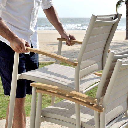 LifestyleGarden Portals Light Stacking Outdoor Dining Armchairs, Set of 2