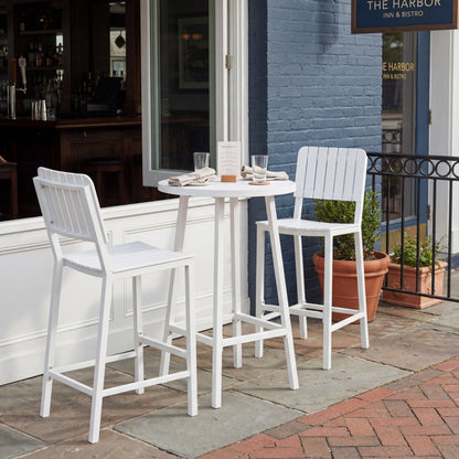 Ren Outdoor Patio Bar Table, White