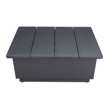 Tien Outdoor Patio Coffee Table, Black