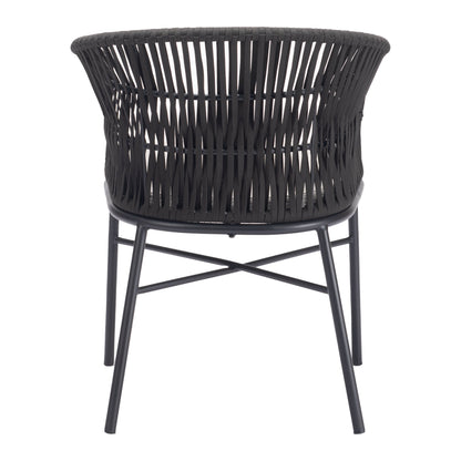 Freycinet Outdoor Patio Dining Chair, Set of 2, Black