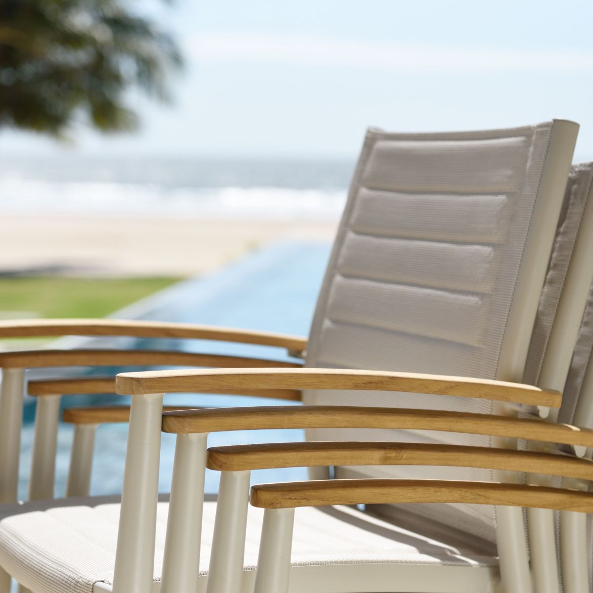 LifestyleGarden Portals Light Stacking Outdoor Dining Armchairs, Set of 2