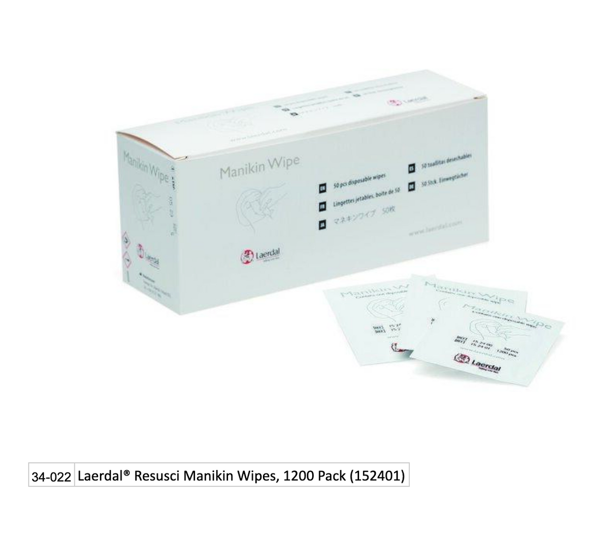 Laerdal Resusci Manikin Wipes, 1200 Pack (152401)
