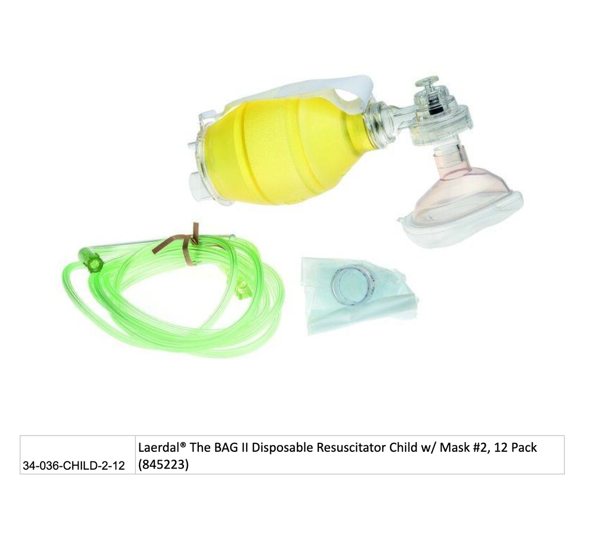 Laerdal The BAG II Disposable Resuscitator, Kemp USA