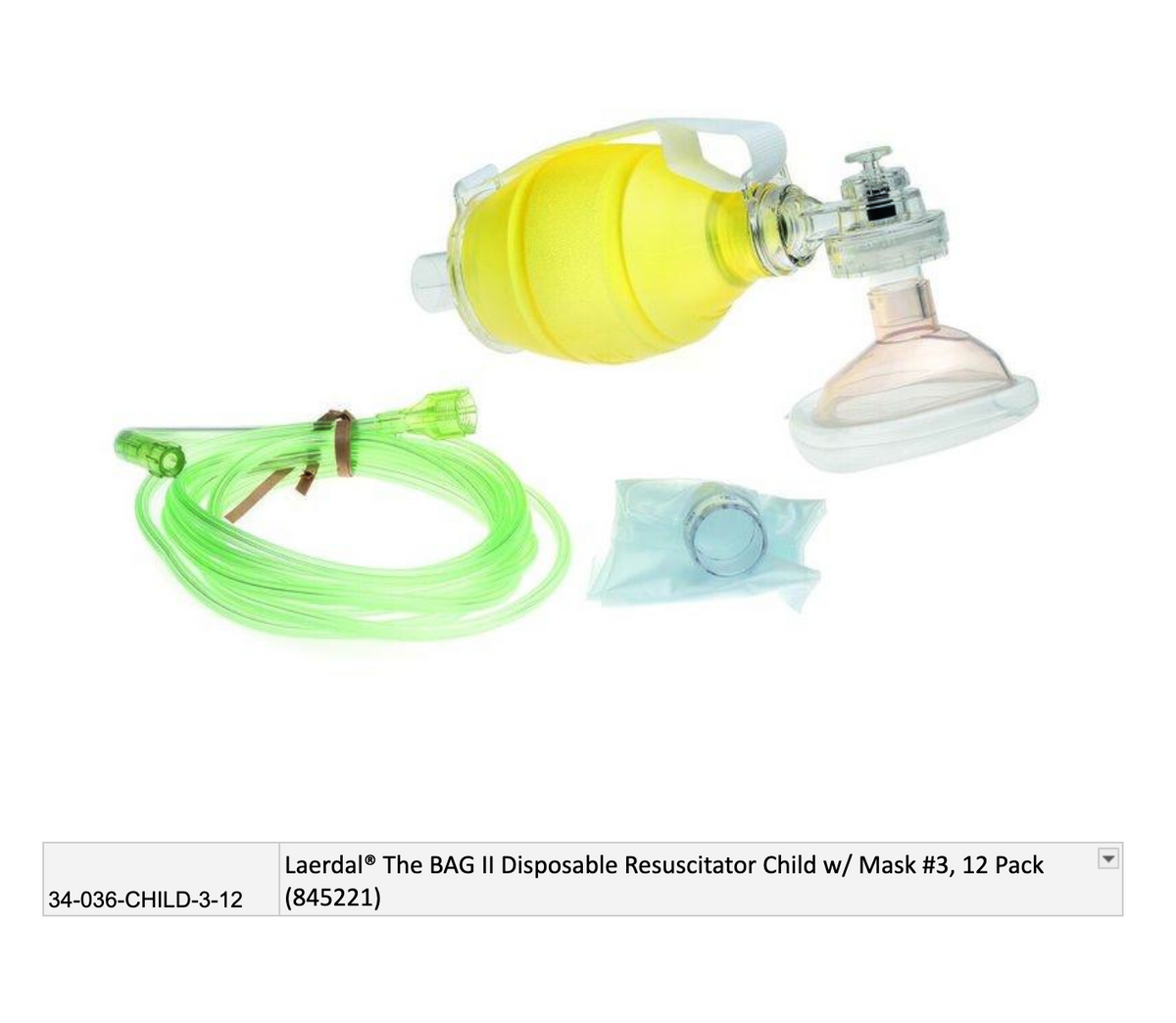 Laerdal The BAG II Disposable Resuscitator, Kemp USA