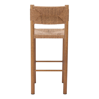 Iska Outdoor Patio Barstool, Set of 2, Natural