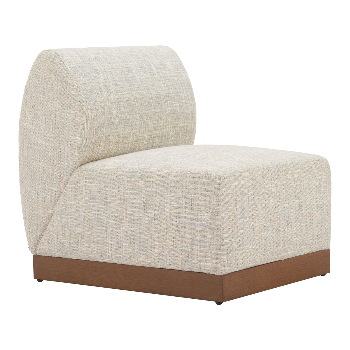 Christy Outdoor Patio Armless Chair, Beige
