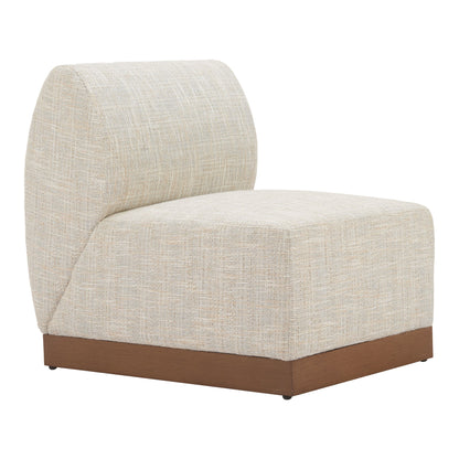 Christy Outdoor Patio Armless Chair, Beige