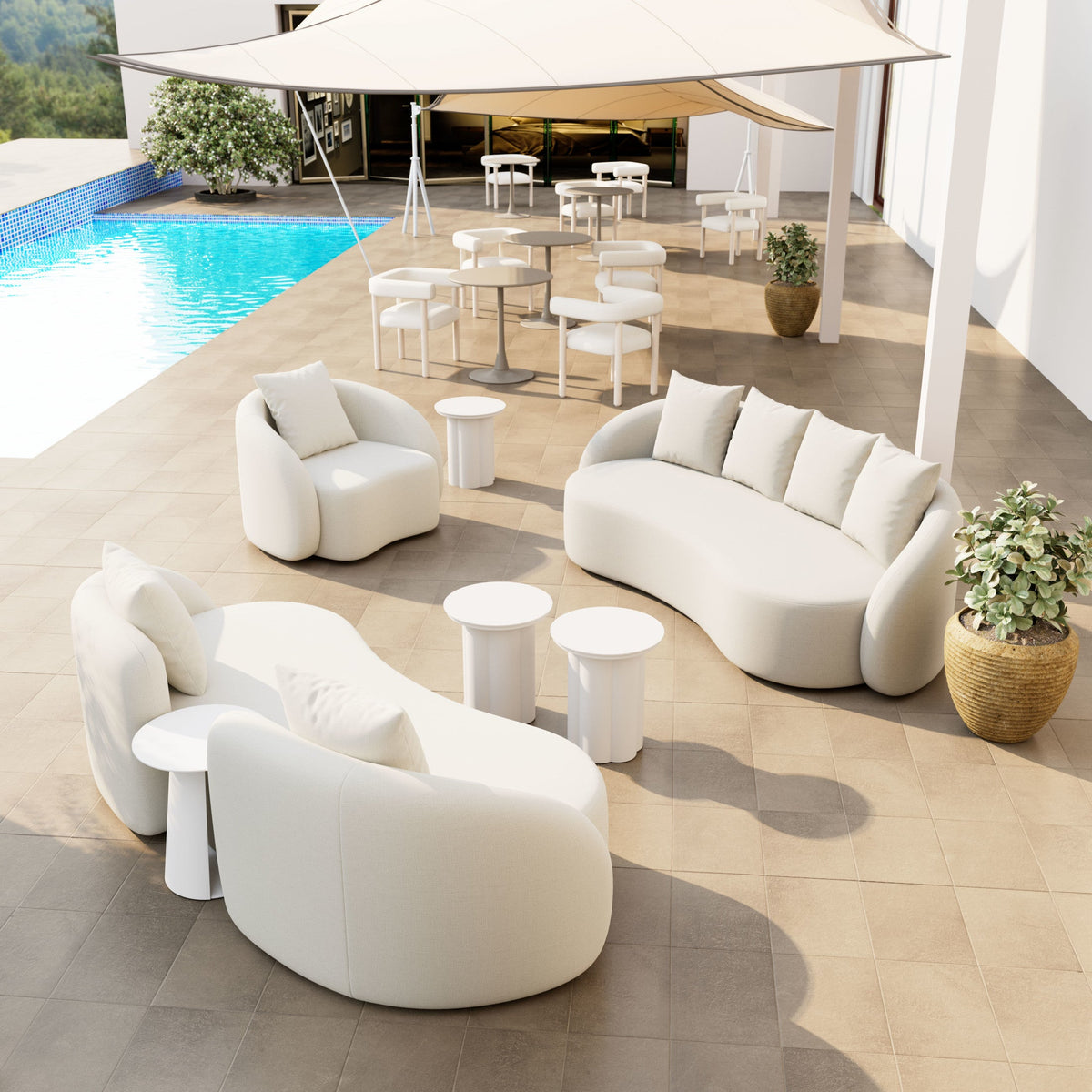 Sunny Isles Outdoor Patio Side Table, White
