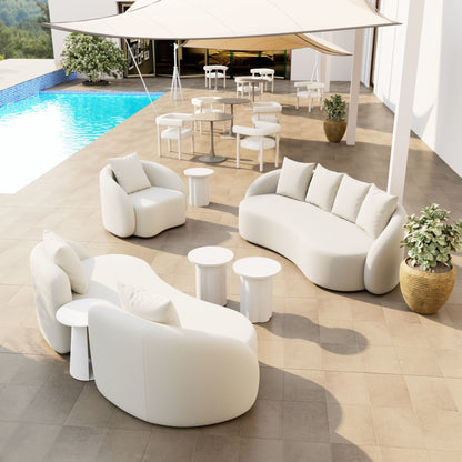 Sunny Isles Outdoor Patio Side Table, White